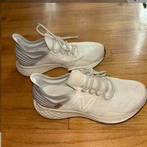 New Balance Light Gray and White Running Shoes
